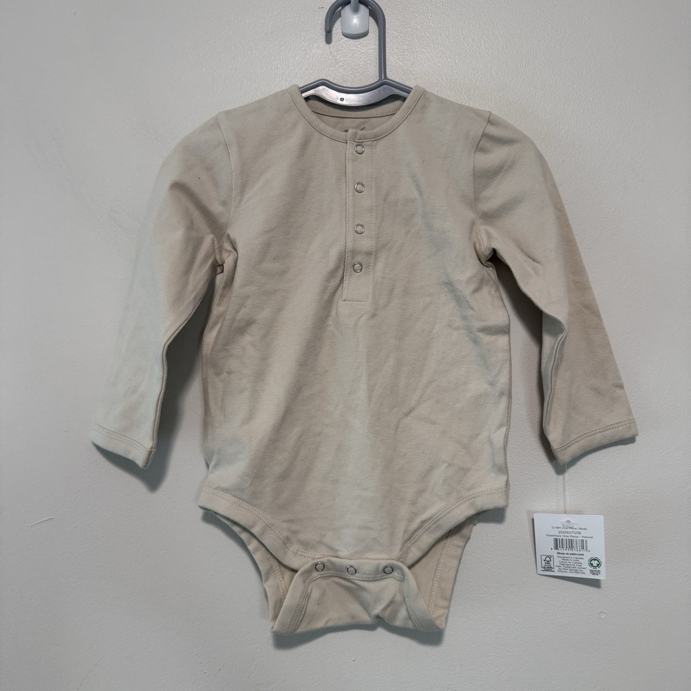 Pehr NWT Essentials One-Piece Bodysuit in Natural Size 12-18 Months